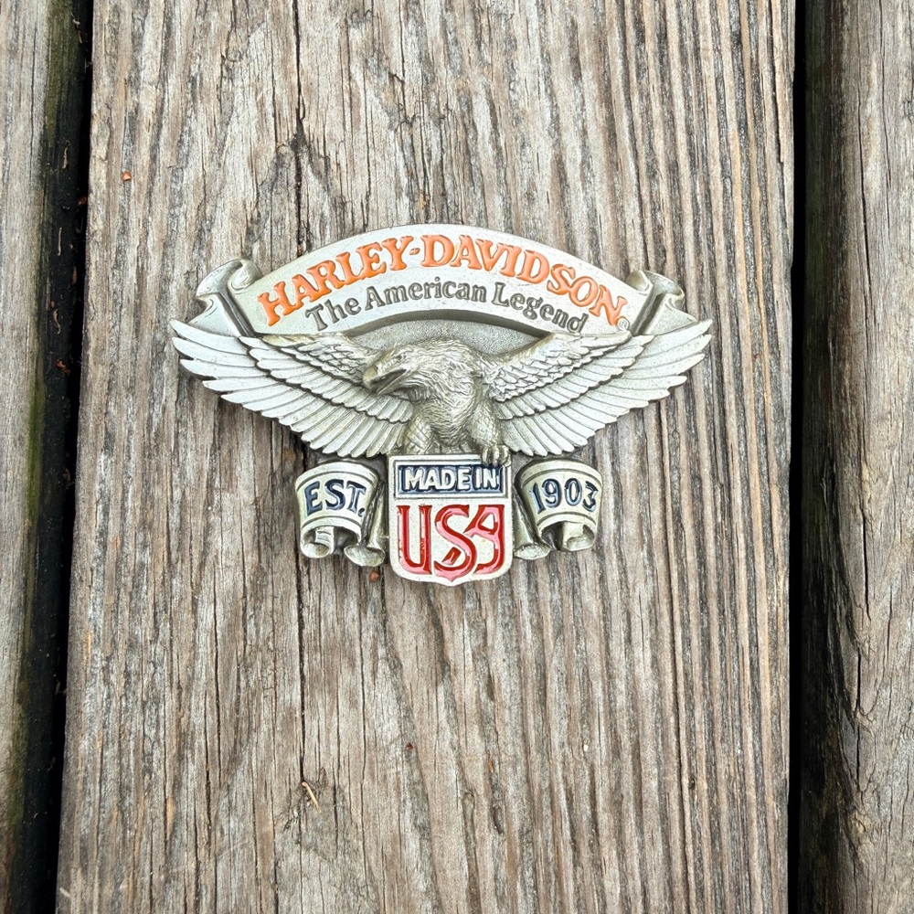 Vintage 1991 Baron USA Harley Davidson Eagle Belt Buckle